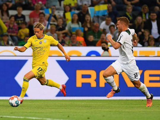Дебютні голи Мудрика та Піхальонка принесли Україні перемогу над «Боруссією» в Німеччині: відеоогляд матчу