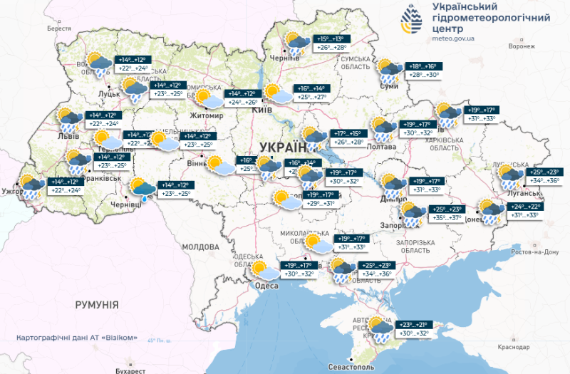 На заході — град та шквали, на сході — «африканська» спека: яку погоду синоптики прогнозують на вихідні 12−13 липня